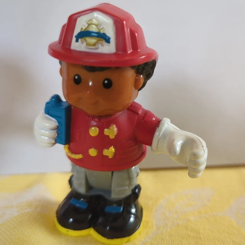 Fisher Price Little People 2 Bendable Figures‎ Race Car Mechanic and Fireman
